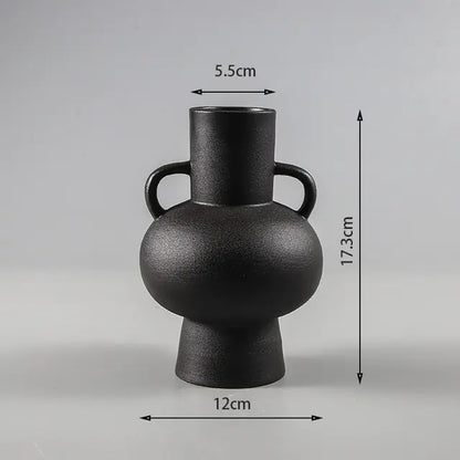 Vases en céramique blanc noir