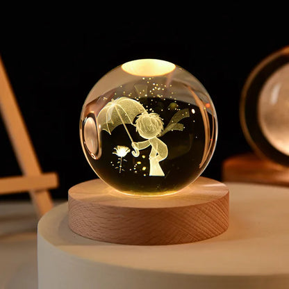 Crystal Ball Glass Planet Led