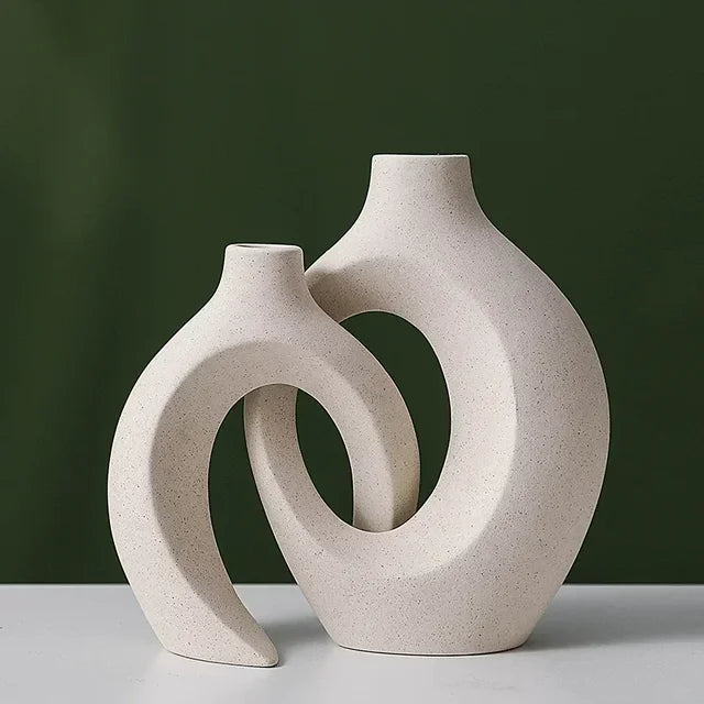 Vase interlock en céramique nordique