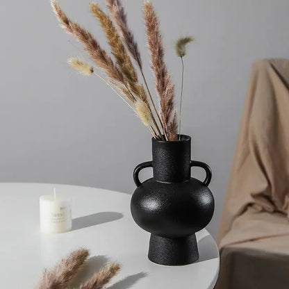 Vases en céramique blanc noir