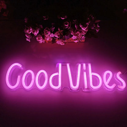 Panneau lumineux au néon à LED Good Vibes